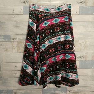 Agnes & Dora Bright Tribal Print Skirt - F1